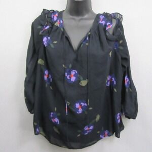 Sanctuary Blaire Bare Shoulder Top Medium Floral Nightbloom Blouse